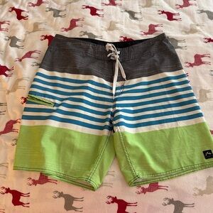 Striped Green and Blue Men's Shorts